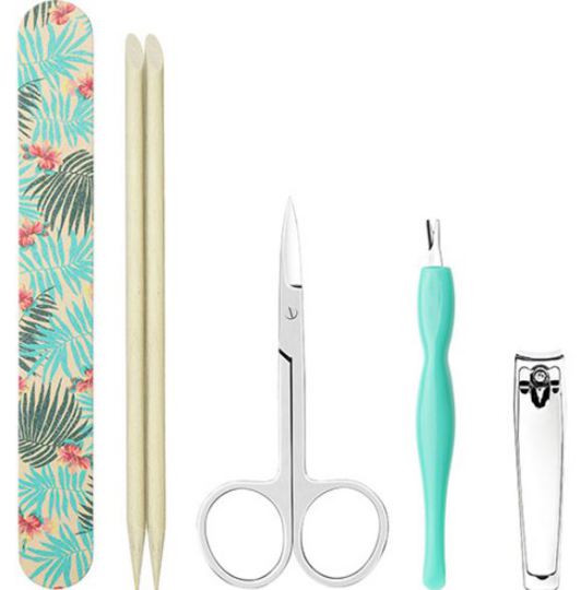 Manicure Set 5 Pieces (Lima, 2 Sticks Naranjo, Nail Scissors, Cuticle Nipper, Nail clippers